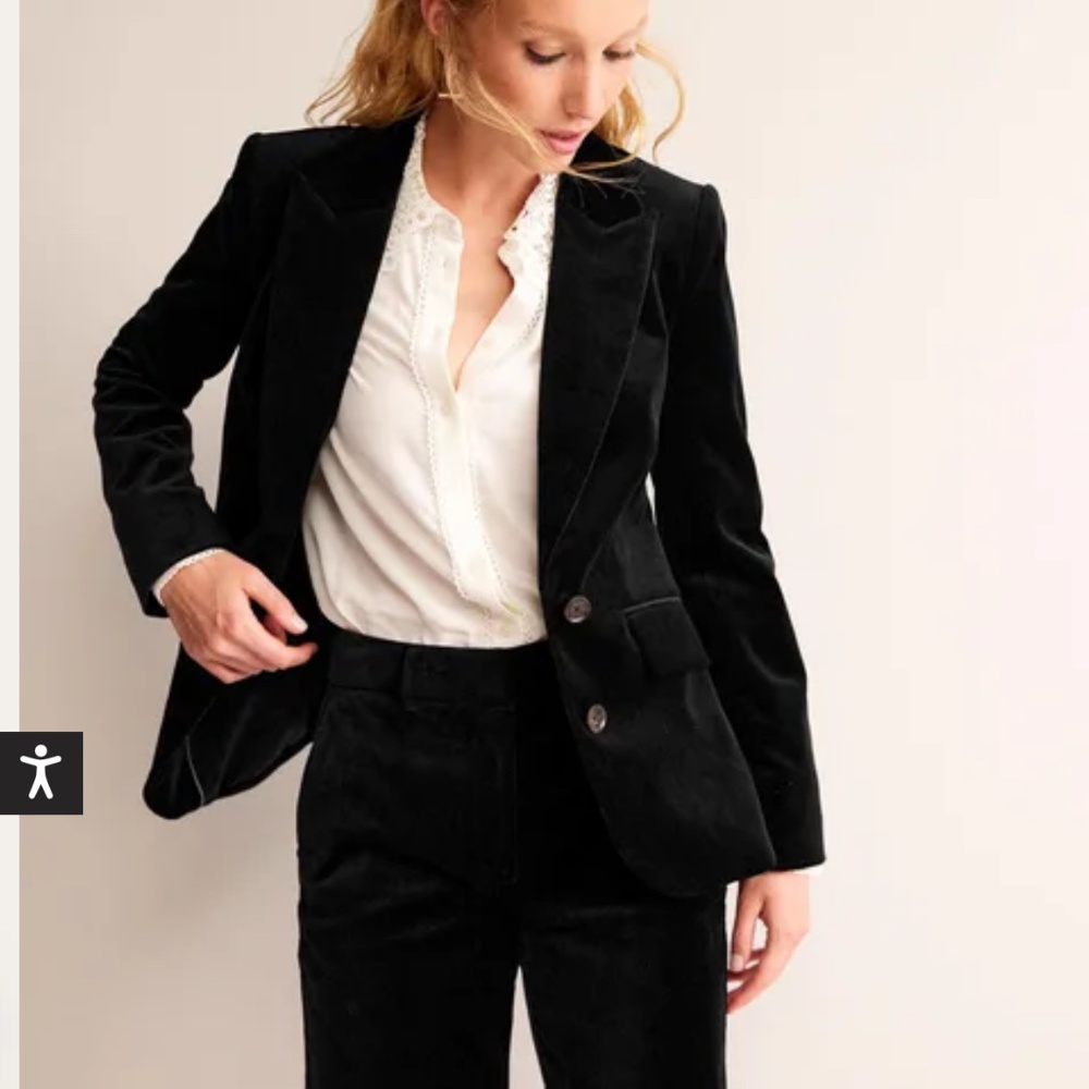 Boden Marylebone black velvet us12